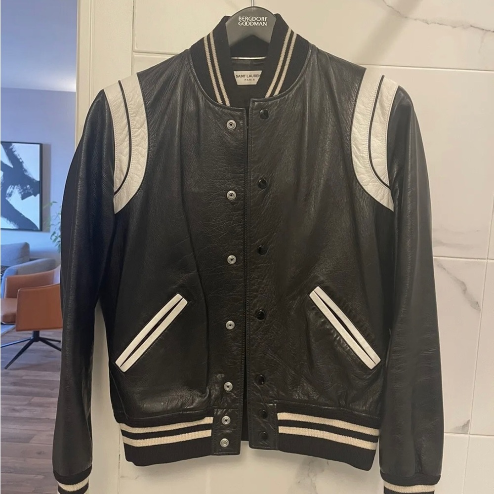 Saint Laurent Paris Leather Teddy Jacket - Men’s
